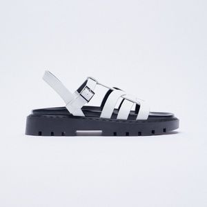 Zara TREADED SOLE LEATHER FISHERMAN SANDALS